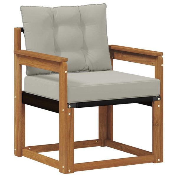 vidaXL Āra dīvānu komplekts Cieta akācijas koks un tekstilēns