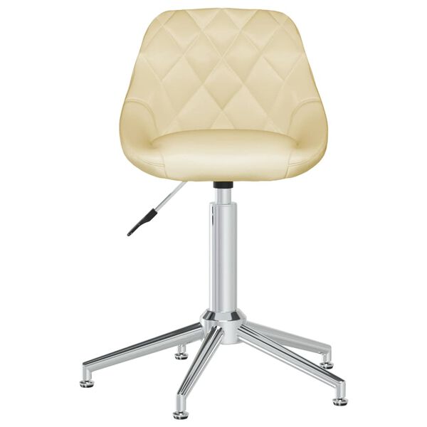 vidaXL grozāmi virtuves krēsli, 4 gab., krēmkrāsas mākslīgā āda