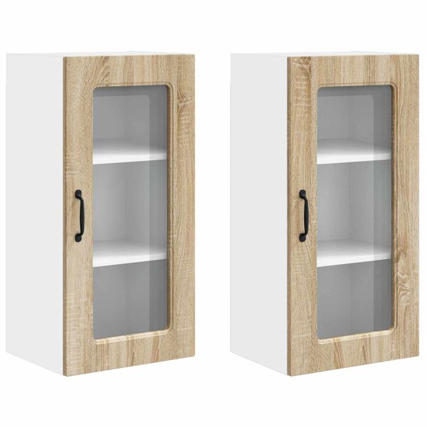 vidaXL Virtuves Skapis Kalmar 2 pcs Sonoma ozols 40 x 31 x 80 cm
