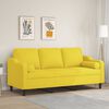 vidaXL trīsvietīgs dīvāns ar spilveniem, gai&scaron;i dzeltens, 180cm, audums