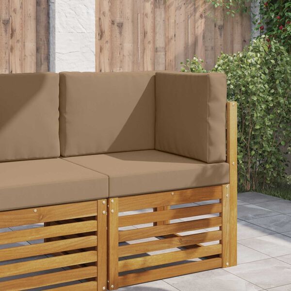 vidaXL Āra dīvāna spilvens 3 pcs Pelēkbrūna Poliesters