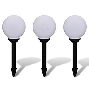 vidaXL āra lampas, 3 gab., LED, 20 cm, ar zemes mietiņiem