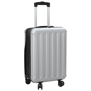 vidaXL Koferis ar slēdzeni Sudraba 34 x 23 x 55.5 cm ABS plastmasa