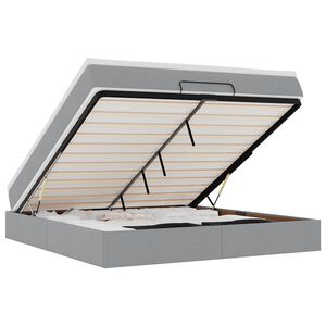 vidaXL Osmaņu gultas rāmis ar matrača gaiši pelēks 180x200cm audums