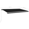 vidaXL izvelkama markīze ar LED, 500x300 cm, manuāla, antracītpelēka