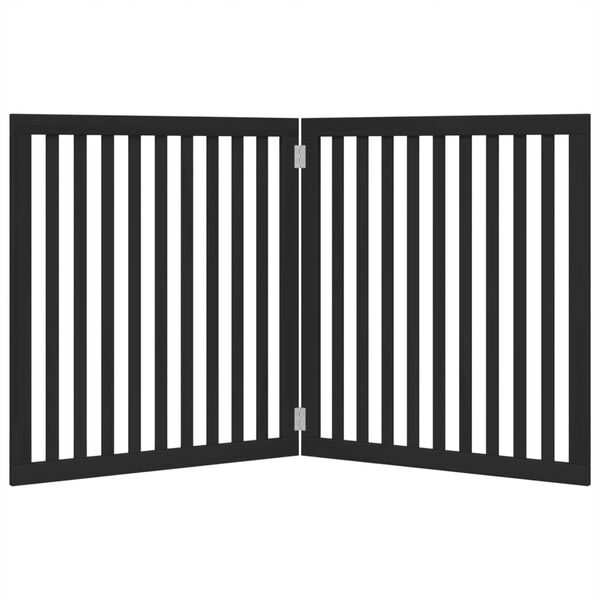 vidaXL suņu vārti, salokāmi, 2 paneļi, melni, 160 cm, papeles koks