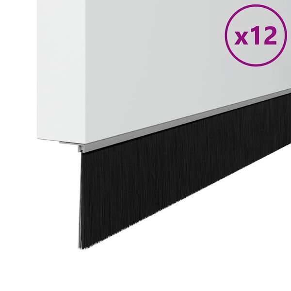 vidaXL Skrūvējami durvju birstes blīvējumi 12 pcs Sudraba 100 cm