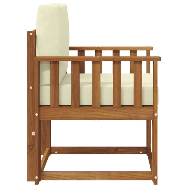 vidaXL Āra dīvāns Cieta akācijas koks un poliesters Dabiska