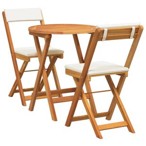 vidaXL Dārza ēdamgalds 3 pcs Eļļa dabīgā Cietā akācijas koks