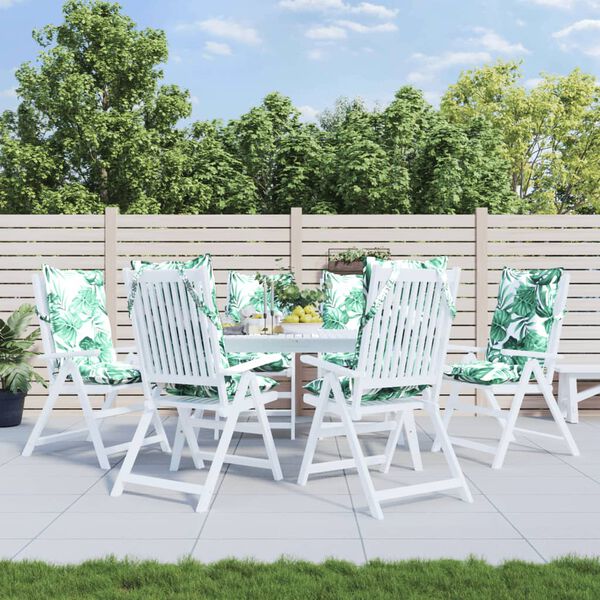 vidaXL krēslu spilveni, 6 gab., lapu apdruka, oksforda audums