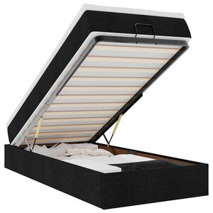 vidaXL Osmaņu gultas rāmis ar matrača melns 90x200 cm audums