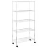 vidaXL 5 līmeņu plaukts ar riteņiem, 75x35x155 cm, hromēts