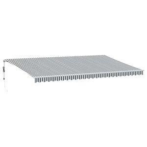 vidaXL automātiski izvelkama markīze, LED, pelēka un balta, 600x300 cm