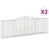 vidaXL arkveida gabiona grozi, 2 gb., 400x50x120/140cm, cinkota dzelzs