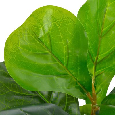 vidaXL mākslīgais augs, lirveida fikuss ar podiņu, zaļš, 45 cm