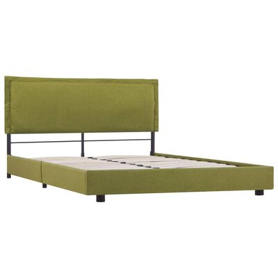 vidaXL gultas rāmis, zaļš audums, 120x200 cm