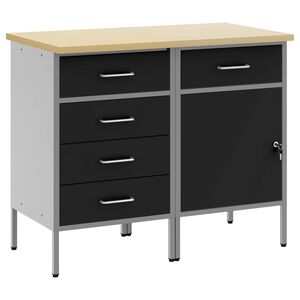 vidaXL Darba skapis 2 gab. Melns un pelēks 100 x 55 x 85 cm
