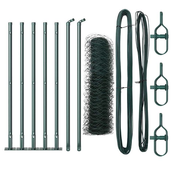 vidaXL Žoga āķis Zaļa 10 x 0,4 m (36 mm siets) Tērauds un PVC