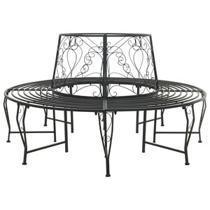 vidaXL Koku sols 8 -vietīgs &Oslash; 160 x 89 cm steel Melns Apaļ&scaron;