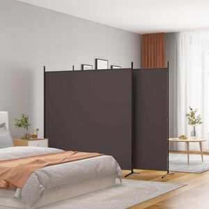 vidaXL 3-paneļu istabas aizslietnis, 525x180 cm, brūns audums