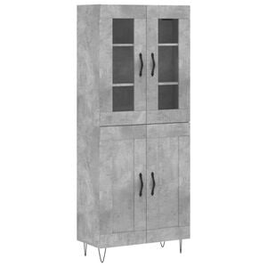vidaXL augstais skapis, pelēks, 69,5x34x180 cm, inženierijas koks