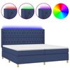 vidaXL atsperu gulta ar matraci, LED, zils audums, 200x200 cm