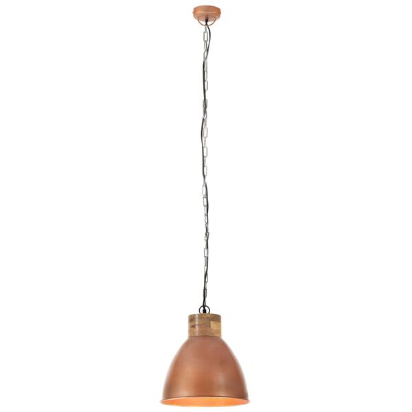 vidaXL griestu lampa, industriāla, vara krāsa, dzelzs, koks, 46cm, E27