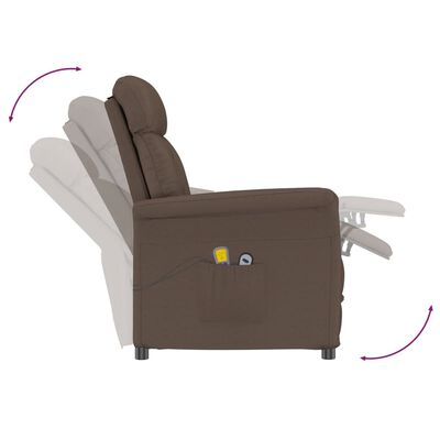 vidaXL elektrisks masāžas krēsls, brūna mākslīgā zamšāda