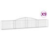 vidaXL arkveida gabiona grozi, 9 gb., 400x30x60/80 cm, cinkota dzelzs
