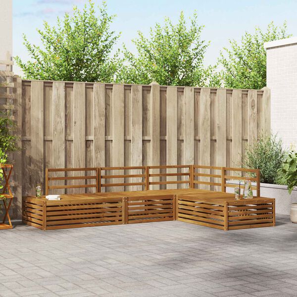 vidaXL Āra dīvānu komplekts 4 Gabals Dabiska Cietā akācijas koks