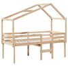 vidaXL augstā gulta ar jumtu, 90x190 cm, priedes masīvkoks