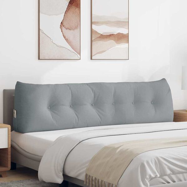 vidaXL Atpakaļ spilvens Gai&scaron;i pelēks 180 x 24 x 50 cm audums