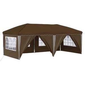 vidaXL Pop-up svinību teltis 575 x 288 x 245 cm Pelēkbrūna