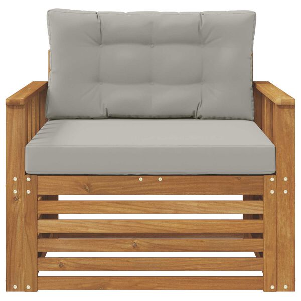 vidaXL Āra dīvānu komplekts Cieta akācijas koks un poliesters Dabiska