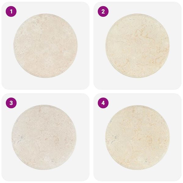 vidaXL galda virsma, &Oslash;50x2,5 cm, krēmkrāsas marmors