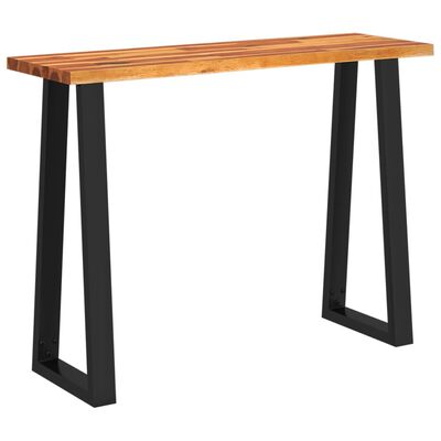 vidaXL galds, dabīgas formas malas, 110x35x80 cm, akācijas masīvkoks