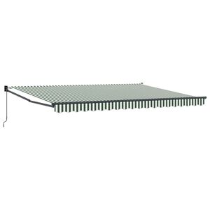 vidaXL Nolokāms markīze Zaļ&scaron; un balts 450 x 300 x 165 cm