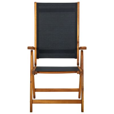 vidaXL saliekami dārza krēsli, 2 gb., akācijas masīvkoks un tekstilēns