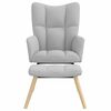 vidaXL &scaron;ūpuļkrēsls ar Footstool Cloud Grey audumu
