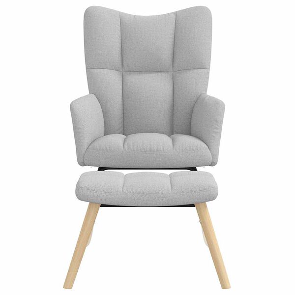 vidaXL &scaron;ūpuļkrēsls ar Footstool Cloud Grey audumu