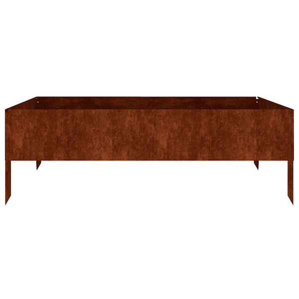 vidaXL augstā dārza puķu kaste, 100x100x33,5 cm, tērauds, rūsas efekts