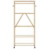 vidaXL drēbju statīvs ar plauktiem un riteņiem 90x40x179,5 cm bambusa