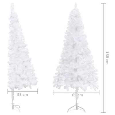 vidaXL mākslīgā Ziemassvētku egle, stūra, balta, 180 cm, PVC