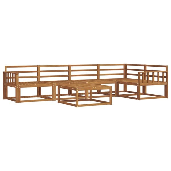 vidaXL Āra dīvānu komplekts 6 pcs Dabiska Cietā akācijas koks