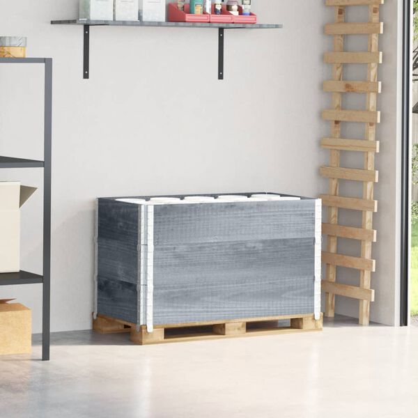 vidaXL pale&scaron;u apmales, 3 gab., pelēks, 100x50 cm, priedes masīvkoks