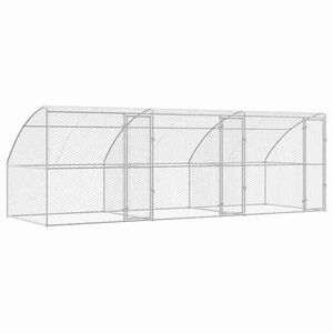 vidaXL Suņu būda 3 gab. Sudraba 6 x 2 x 2 m Cinkots tērauds