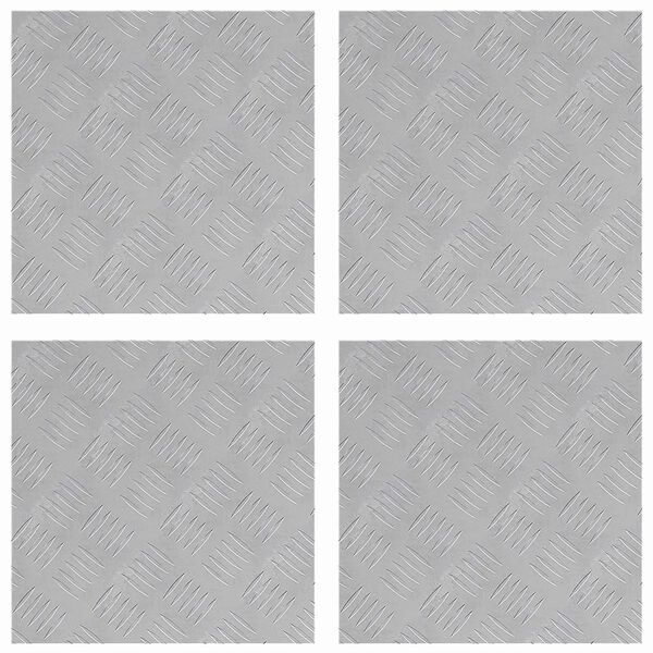 vidaXL Trepju paklājs Kvadrātveida 4 pcs Sudraba 40 x 40 cm Alumīnijs