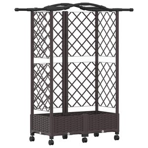 vidaXL Pacelta gulta ar treliem un jumtu Brūna 124 x 40 x 129 cm PP
