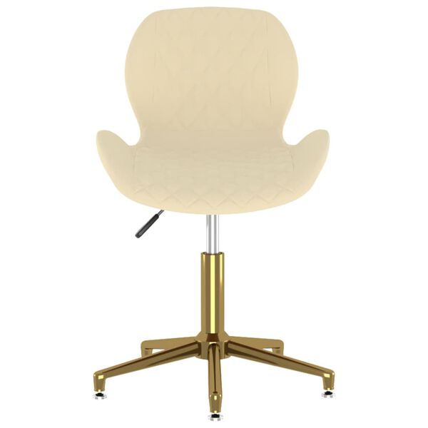 335050 vidaXL Swivel Dining Chairs 2 pcs Cream Velvet