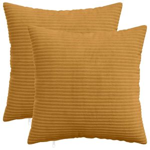 vidaXL Spilvenu pārvalks 2 gab. HEERLEN Dzeltena 30 x 30 cm kordurojs
